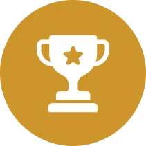 Trophy with star on gold circle