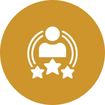 User icon with three stars